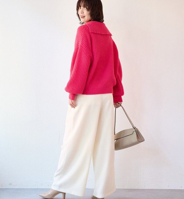  「【a Nice （ア ・ニース）】Twoolワイドパンツ」|チノ|