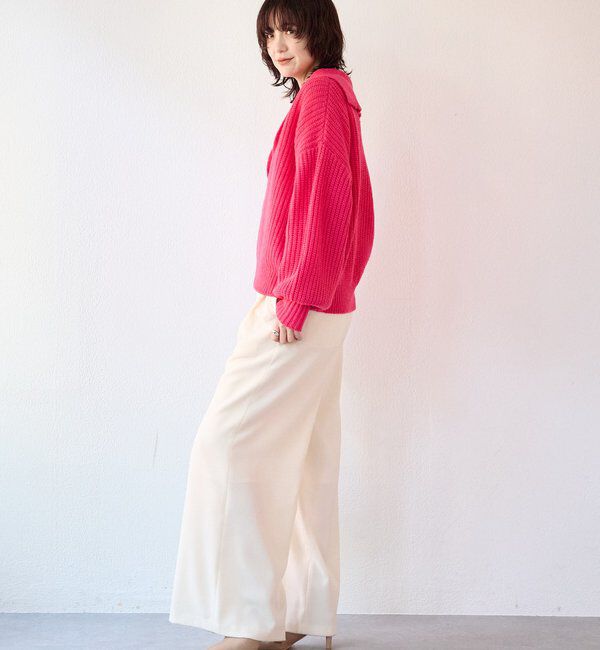  「【a Nice （ア ・ニース）】Twoolワイドパンツ」|チノ|