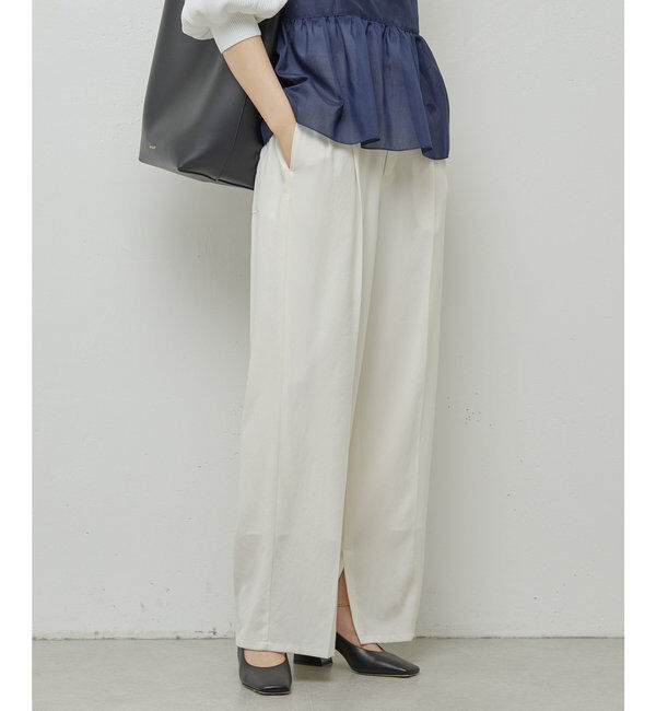  「ジャージーワイドタックパンツ」|スラックス|