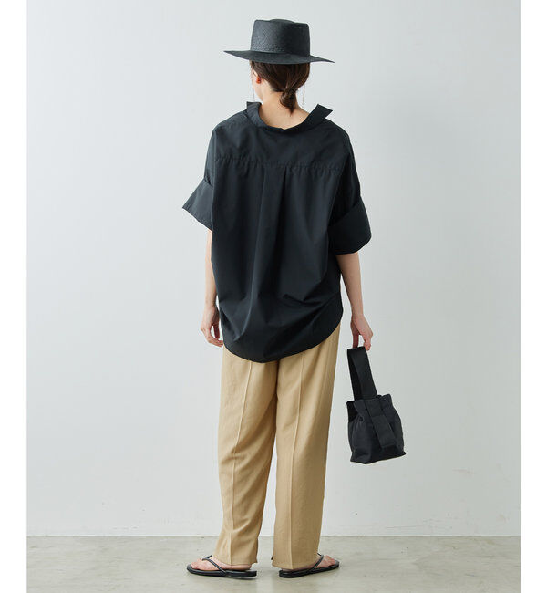  「ジャージーワイドタックパンツ」|スラックス|