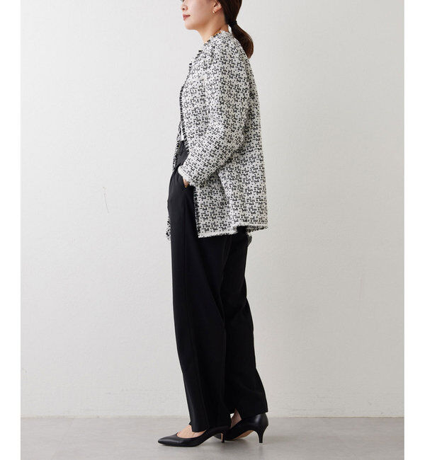  「ジャージーワイドタックパンツ」|スラックス|