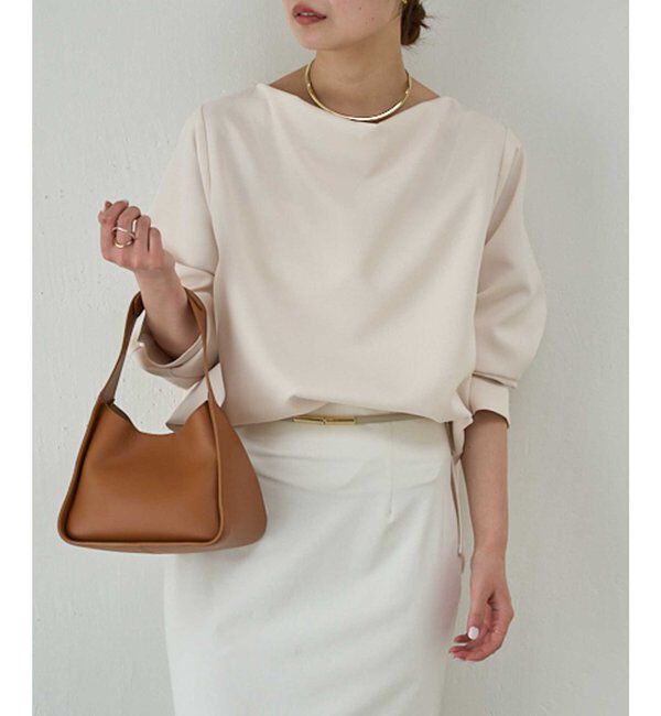  「【セットアップ対応】ドレープTブラウス」|シャツ・ブラウス|オフホワイト