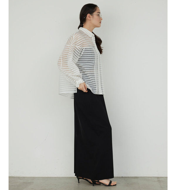  「シースルーチェックボリュームスリーブシャツ」|シャツ・ブラウス|