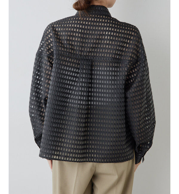  「シースルーチェックボリュームスリーブシャツ」|シャツ・ブラウス|