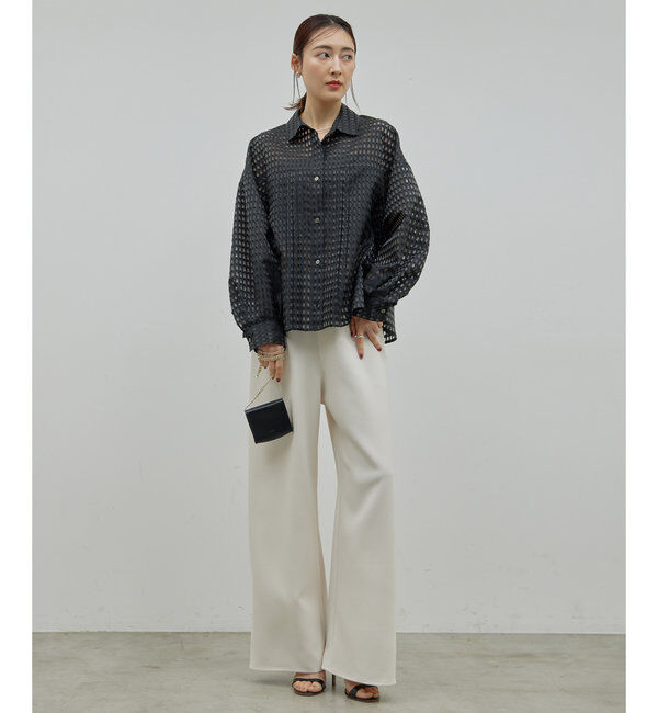  「シースルーチェックボリュームスリーブシャツ」|シャツ・ブラウス|