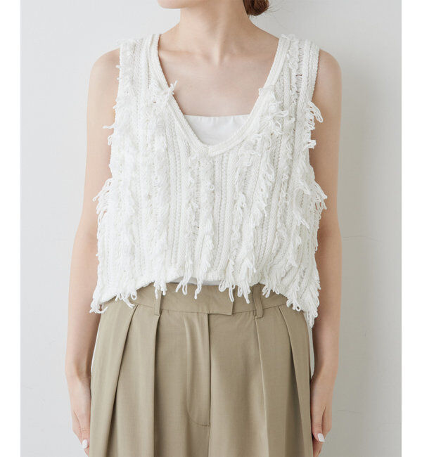  「フリンジニットベスト」|ニット・セーター|