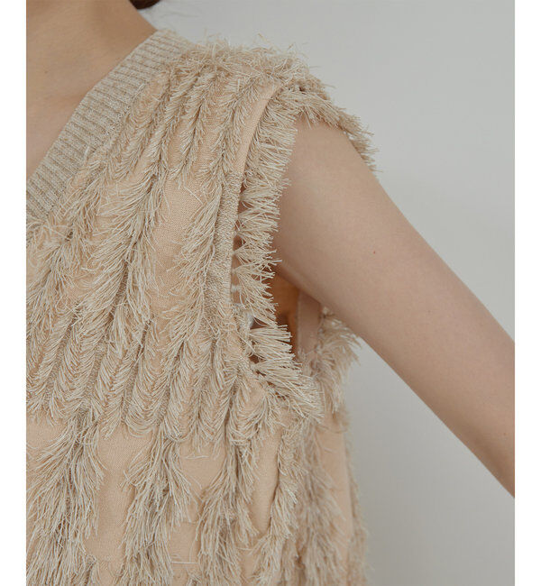  「【HERITANOVUM】フリンジニットベスト」|ニット・セーター|