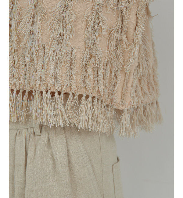  「【HERITANOVUM】フリンジニットベスト」|ニット・セーター|