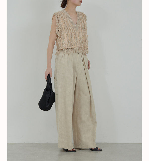  「【HERITANOVUM】フリンジニットベスト」|ニット・セーター|