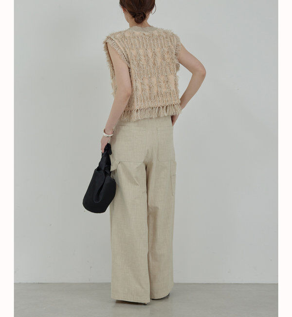  「【HERITANOVUM】フリンジニットベスト」|ニット・セーター|