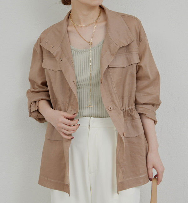  「シアーミリタリージャケット」|テーラードジャケット|ブラウン