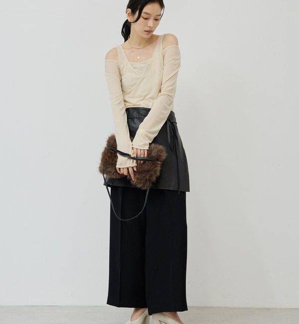  「レザーラップスカート」|スカート|
