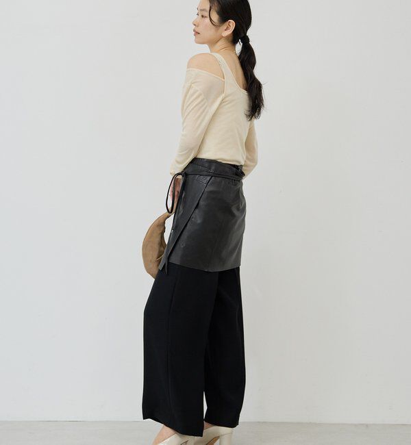  「レザーラップスカート」|スカート|