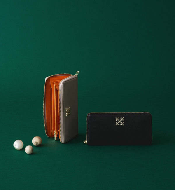  「モノグラムプレートラウンドジップウォレット」|財布|