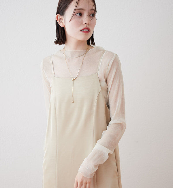  「[森川企画]パイピングレースキャミワンピースSET」|ワンピース|