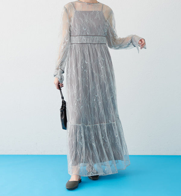  「[森川企画]パイピングレースキャミワンピースSET」|ワンピース|