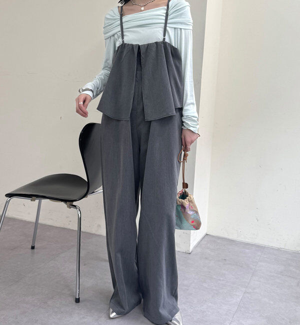  「アメスリオールインワン」|ワンピース|グレー