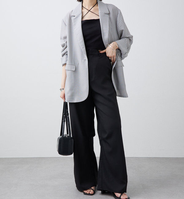  「【軽い着心地。暑い日も◎】シアーチェックジャケット」|テーラードジャケット|