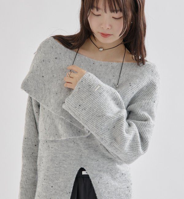  「クロスニットスリットキャミSET」|ニット・セーター|