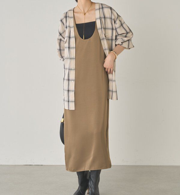  「サテンタンクワンピース」|ワンピース|