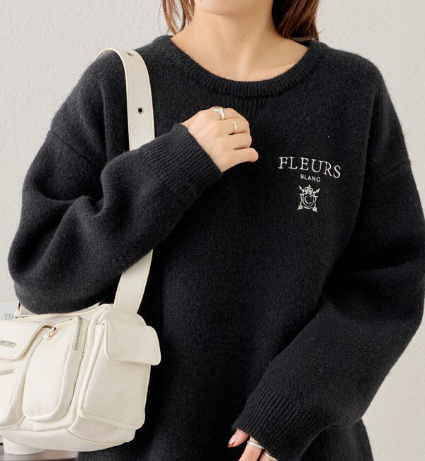  「【3色展開】衿取外しロゴジャガードワンピース」|ワンピース|