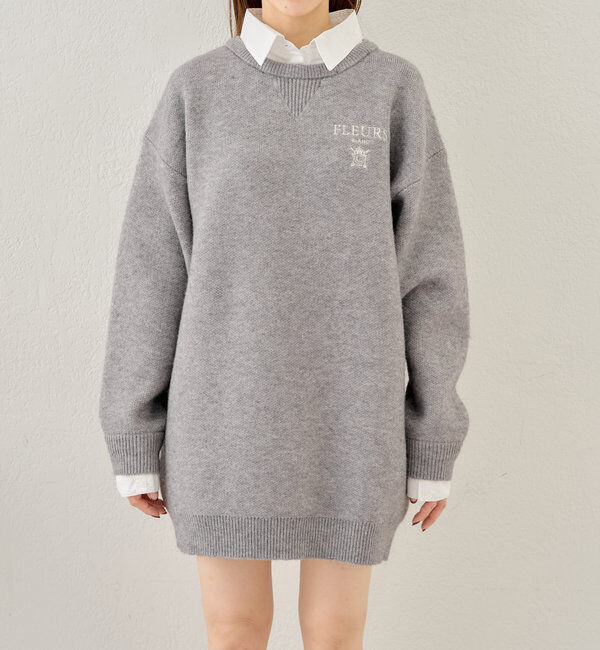  「【3色展開】衿取外しロゴジャガードワンピース」|ワンピース|