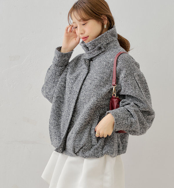  「スタンドツイードジップブルゾン」|ブルゾン・スタジャン|