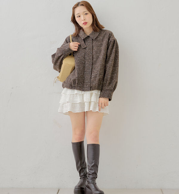  「スタンドツイードジップブルゾン」|ブルゾン・スタジャン|