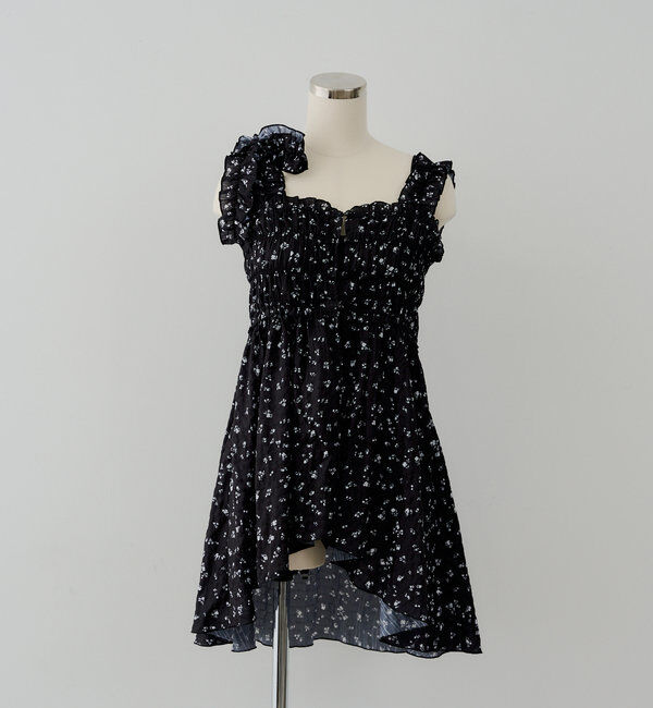  「【水着】花柄肩リボンキャミチュニック3点セット」|ビキニ|