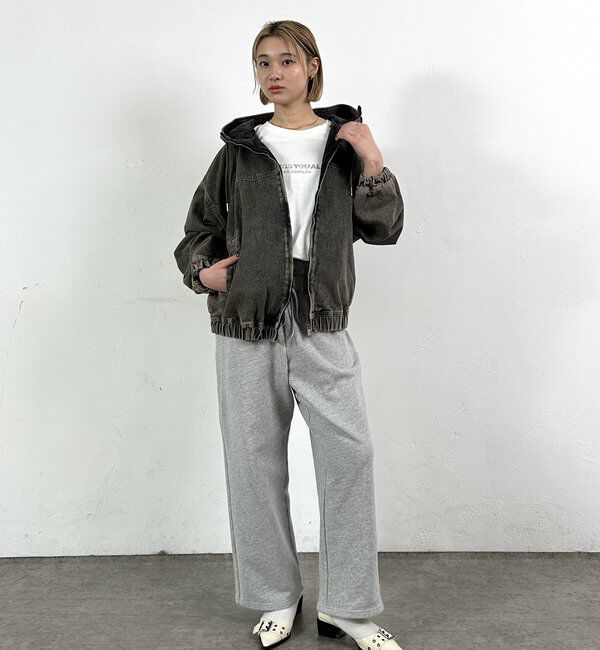  「【UNISEX/ユニセックス】ヴィンテージライクデニムフードジップブルゾン」|ブルゾン・スタジャン|