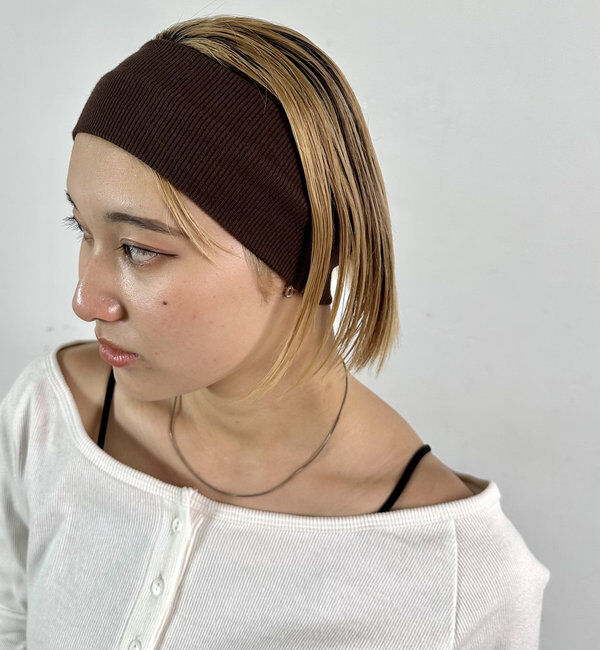  「リブヘアバンド」|その他|ブラウン