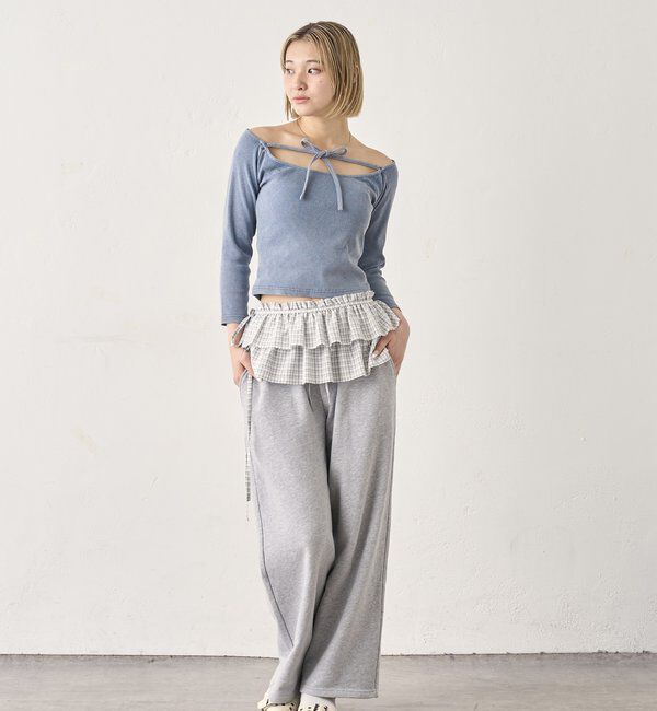  「【前後2WAY】デザインリブトップス 」|Tシャツ・カットソー|