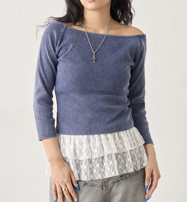  「【前後2WAY】デザインリブトップス 」|Tシャツ・カットソー|