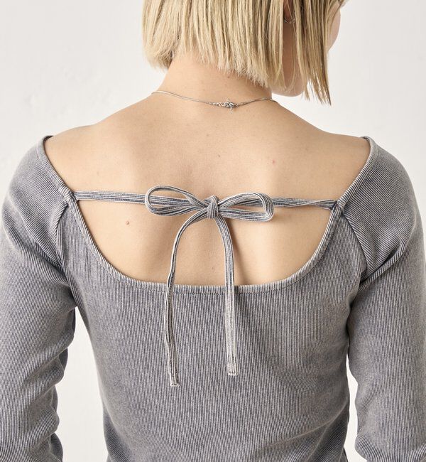  「【前後2WAY】デザインリブトップス 」|Tシャツ・カットソー|