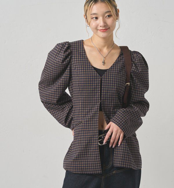  「【SixM/シックスエム】  パフスリーブジャケット」|テーラードジャケット|