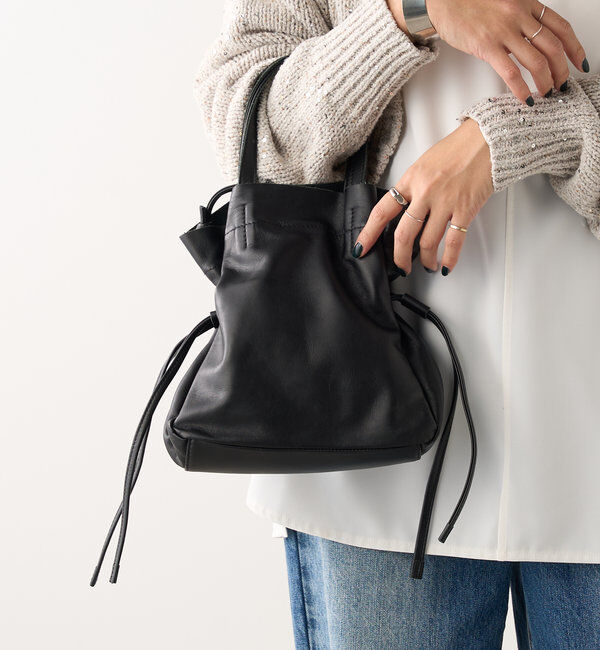  「レザー巾着ショルダーバッグ」|トートバッグ|