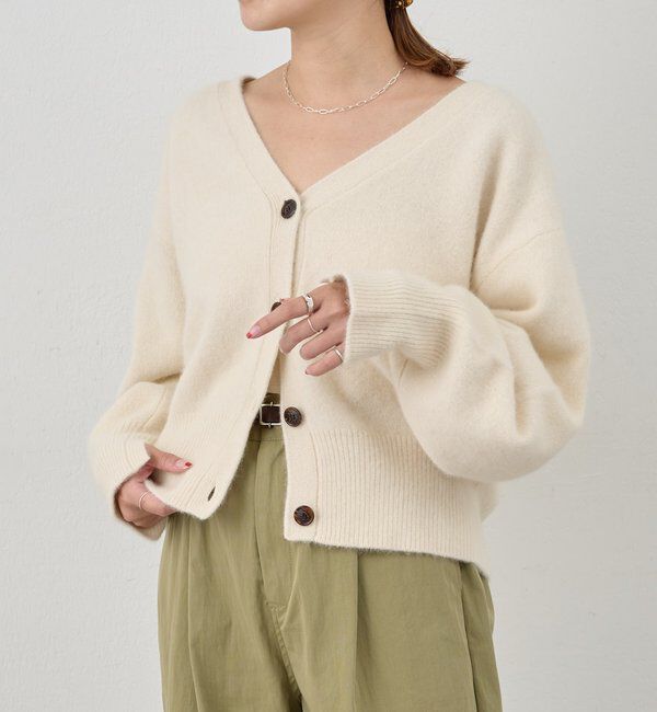  「ファーウールタイ付きカーディガン」|カーディガン|