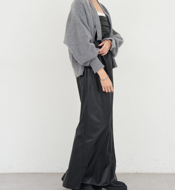  「ファーウールタイ付きカーディガン」|カーディガン|