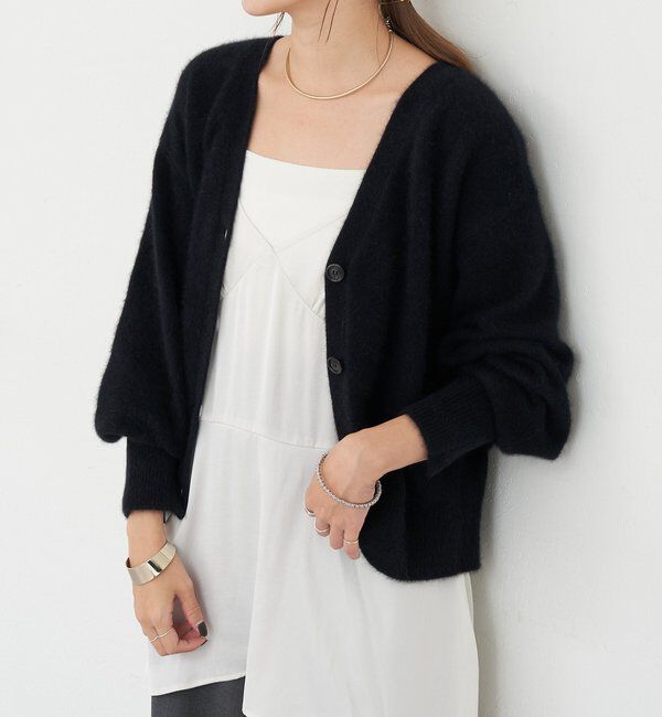  「ファーウールタイ付きカーディガン」|カーディガン|