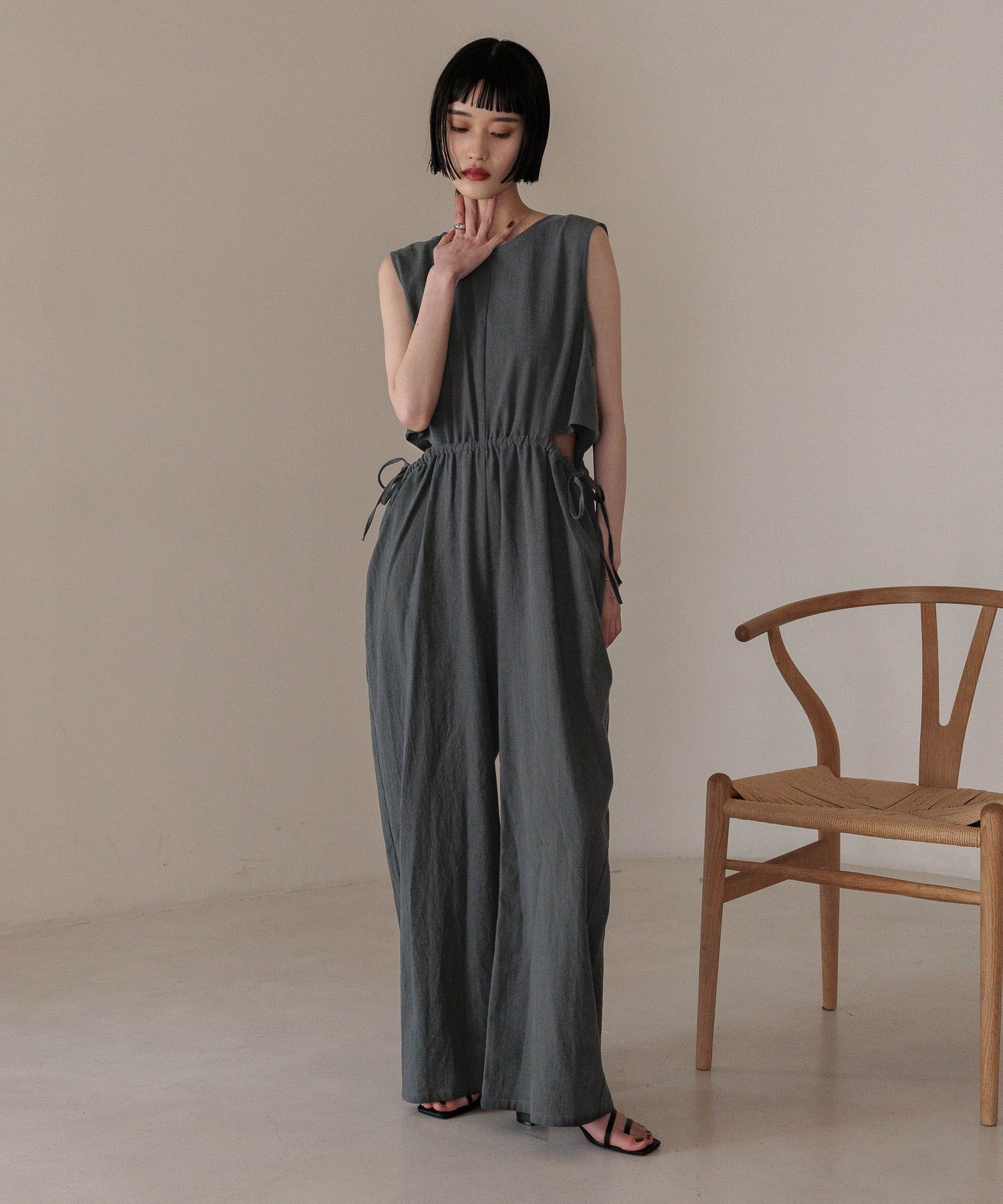 LOWRYS FARM「バックリボンオールインワン」|オールインワン|GRY8