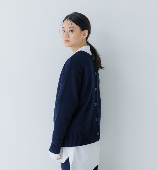 collex「ウール前後2WAYカーディガン」|カーディガン|ネイビー