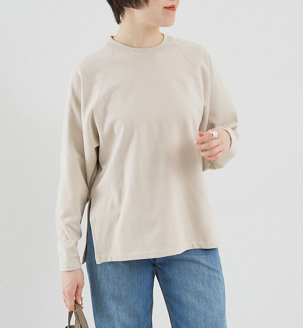 collex「サイドスリットフォルム裏毛プルオーバー」|スウェット・ジャージ|ライトベージュ