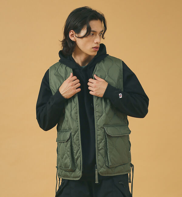 ABAHOUSE「【WEB限定】TAION MILITARY LACE UP V NECK DOW」|ミリタリー・モッズコート|