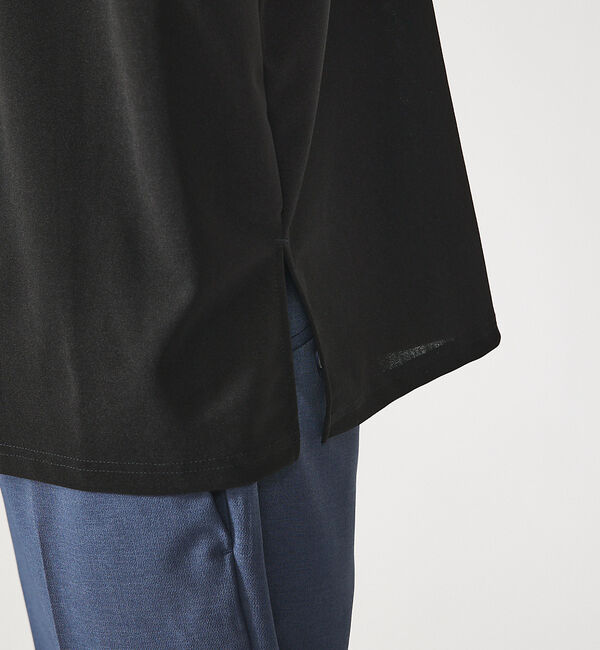 ABAHOUSE「【AH ABAHOUSE】カットジョーゼット ドロップショルダー モックネック」|Tシャツ・カットソー|