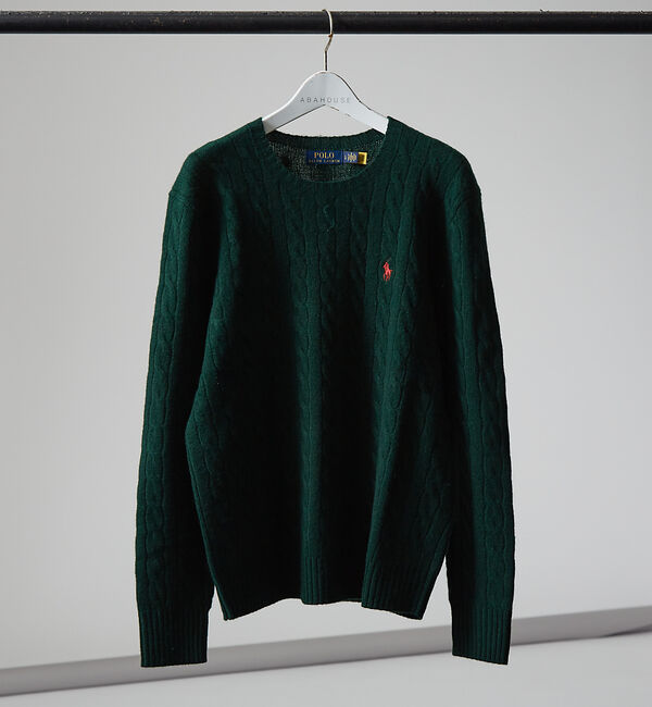 ABAHOUSE「【POLO RALRHLAUREN】ウールカシミヤ ケーブルニット」|ニット・セーター|グリーン