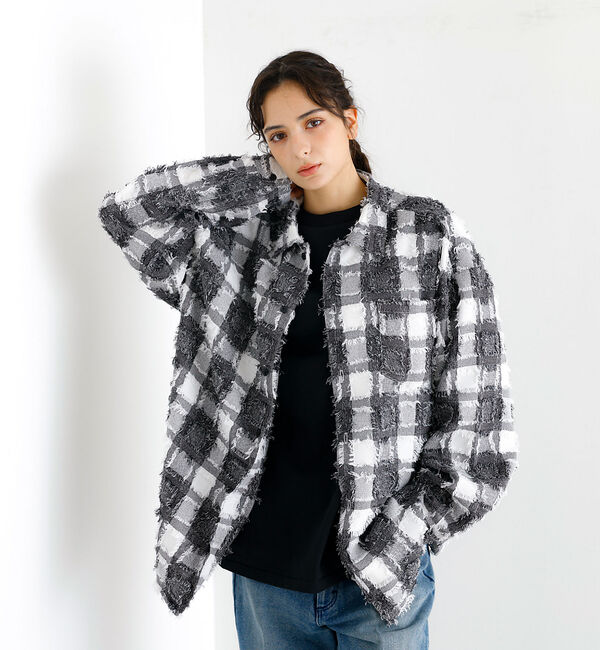 ABAHOUSE「【Revo./レボ】フリンジチェックシャツ/ユニセックス/TH-3857」|シャツ・ブラウス|