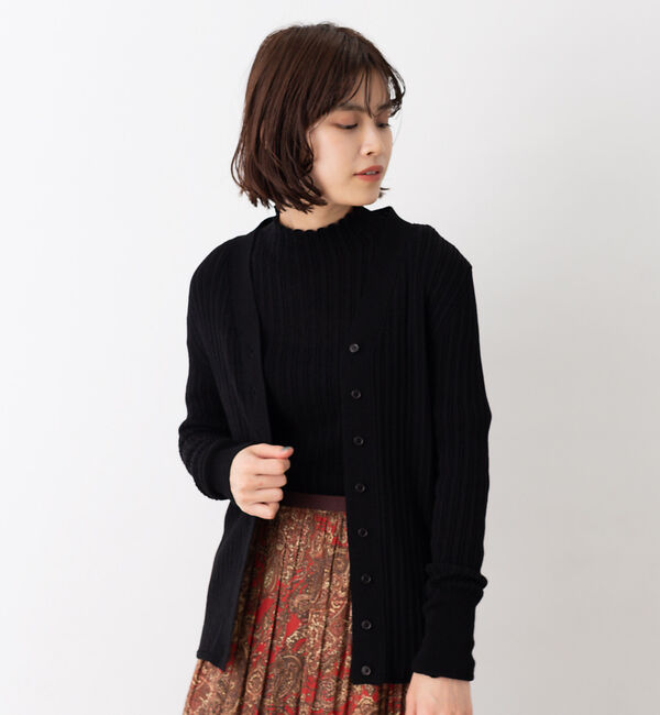 Rouge vif「変形リブカーディガン」|カーディガン|ブラック