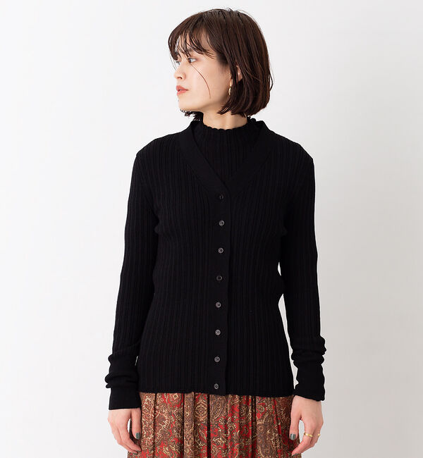 Rouge vif「変形リブカーディガン」|カーディガン|