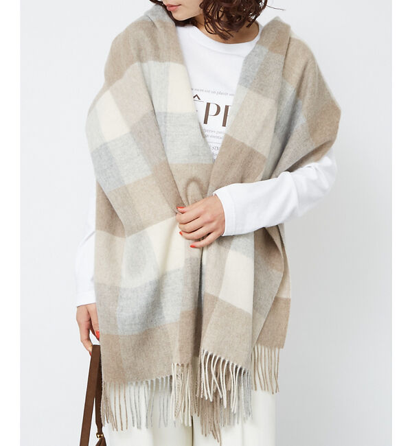Rouge vif「【TWEEDMILL/ツイードミル】チェック柄ストール」|マフラー|ベージュ