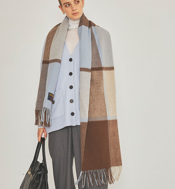 Rouge vif「【TWEEDMILL/ツイードミル】チェック柄ストール」|マフラー|ライトブルー
